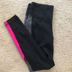 Athleta size M black grey and pink leggings